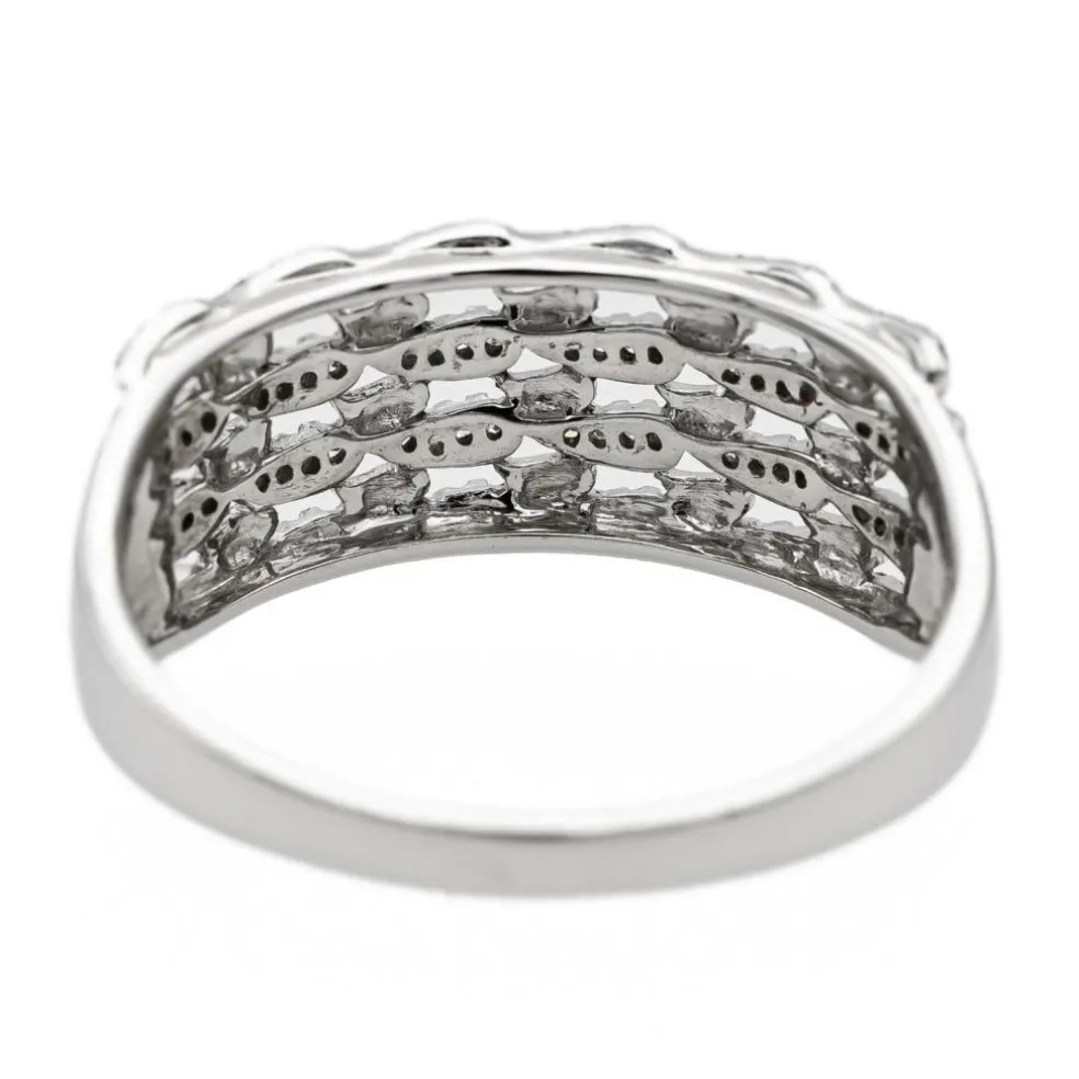 Bague Bandeau Or blanc Diamant