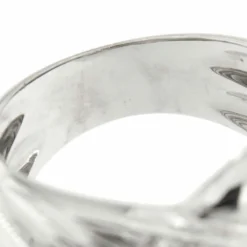 Bague bandeau or blanc diamants