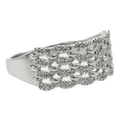 Bague Bandeau Or blanc Diamant
