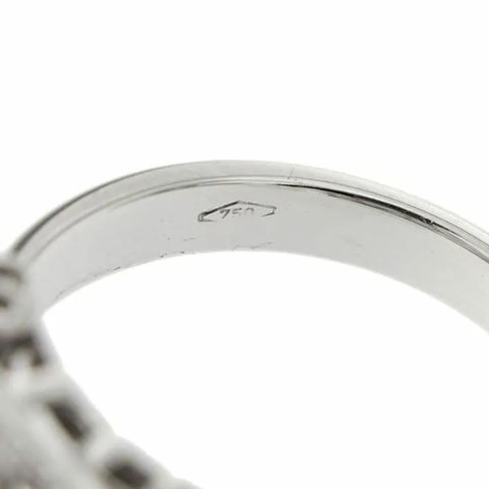 Bague bandeau or blanc diamants