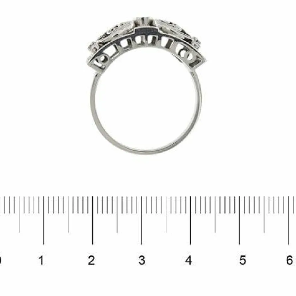 Bague bandeau or blanc diamants