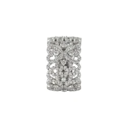 Bague bandeau or blanc et diamants