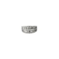 Bague bandeau or blanc et diamants