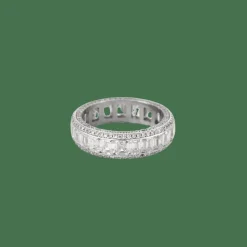 BAGUE BANDEAU OR BLANC ET DIAMANTS