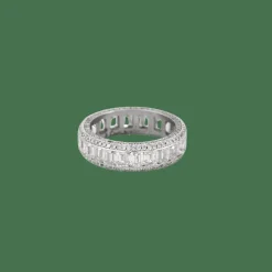 BAGUE BANDEAU OR BLANC ET DIAMANTS