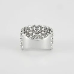 Bague bandeau or blanc et diamants