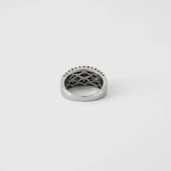 Bague bandeau or blanc et diamants