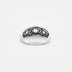 Bague bandeau Or gris Aigues-marines Diamants