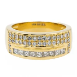 Bague Bandeau Or jaune Diamant