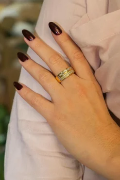Bague Bandeau Or jaune Diamant