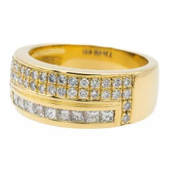 Bague Bandeau Or jaune Diamant