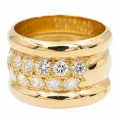 Bague Bandeau Or jaune Diamant