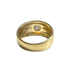 Bague bandeau or jaune diamants