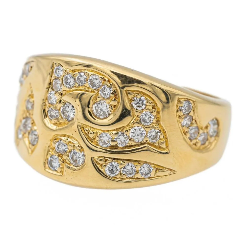 Bague Bandeau Or jaune Diamant