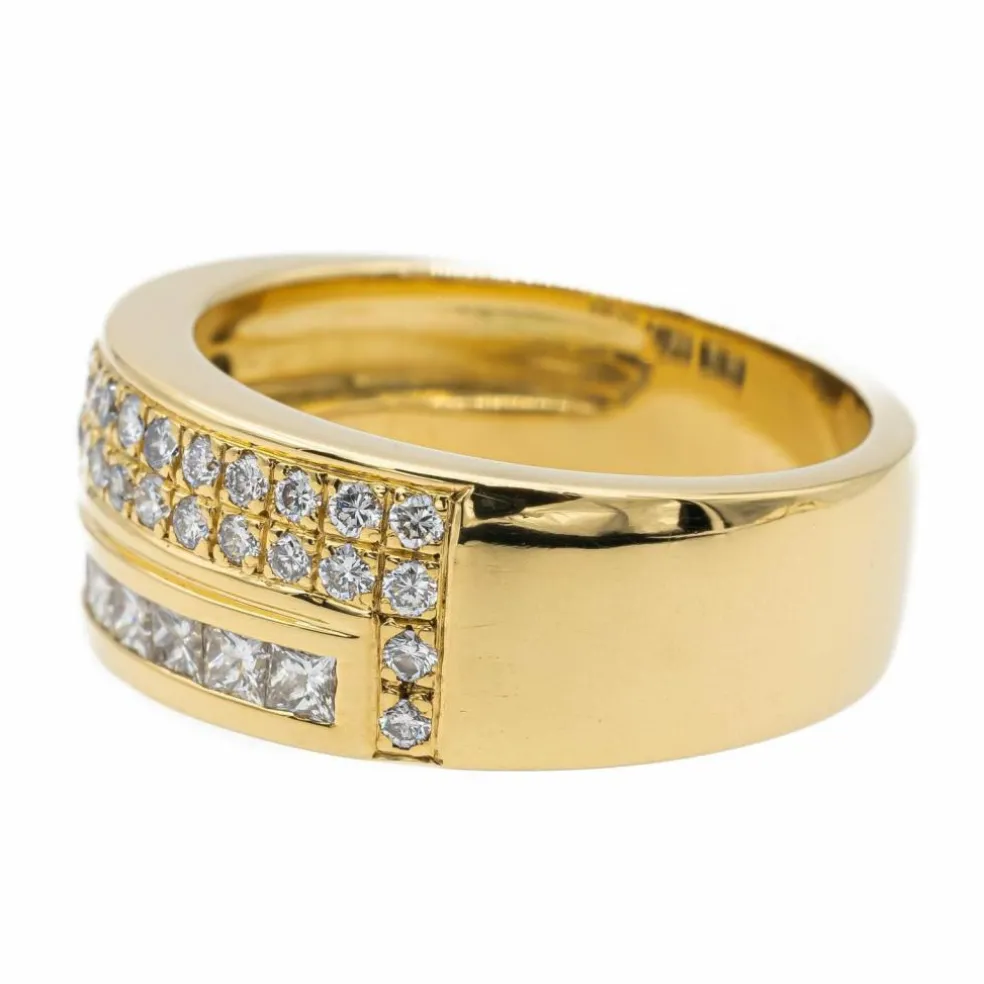 Bague Bandeau Or jaune Diamant