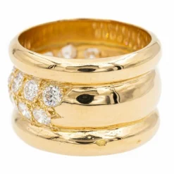 Bague Bandeau Or jaune Diamant
