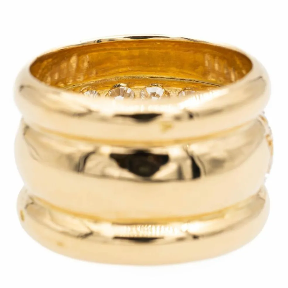 Bague Bandeau Or jaune Diamant