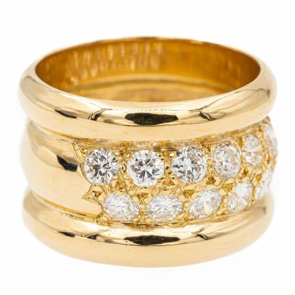 Bague Bandeau Or jaune Diamant