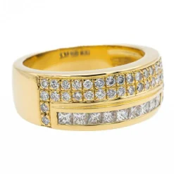 Bague Bandeau Or jaune Diamant