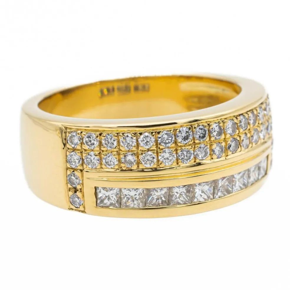 Bague Bandeau Or jaune Diamant
