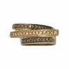 Bague bandeau or jaune et diamants cognac