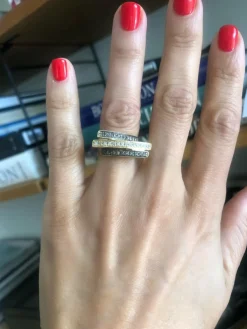 Bague bandeau or jaune et diamants cognac