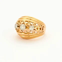 Bague Bandeau or Jaune et Diamants