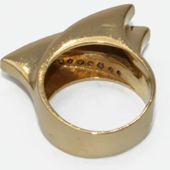 Bague bandeau or jaune et diamants cognac