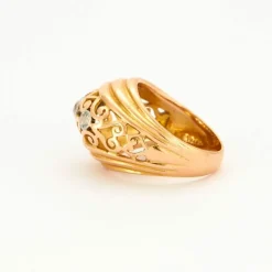 Bague Bandeau or Jaune et Diamants