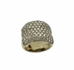 Bague Bandeau Or jaune Pavage Diamants