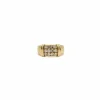 Bague bandeau or jaune pavage diamants