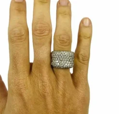 Bague Bandeau Or jaune Pavage Diamants