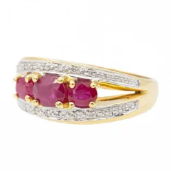 Bague Bandeau Or jaune Rubis