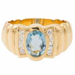 Bague Bandeau Or jaune Topaze