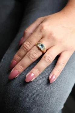 Bague Bandeau Or jaune Topaze