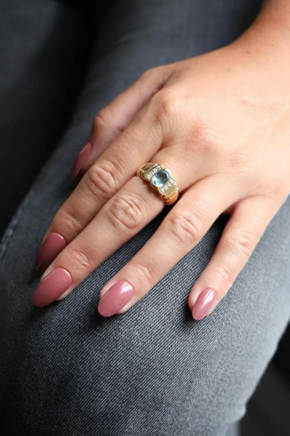 Bague Bandeau Or jaune Topaze
