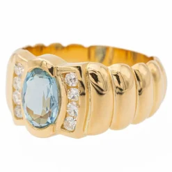 Bague Bandeau Or jaune Topaze