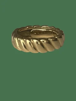 Bague Bandeau Or Jaune Tressé