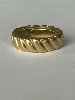 Bague Bandeau Or Jaune Tressé