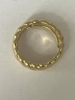 Bague Bandeau Or Jaune Tressé