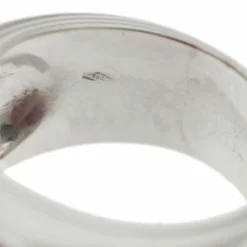 Bague bandeau rubis de synthèse et diamants
