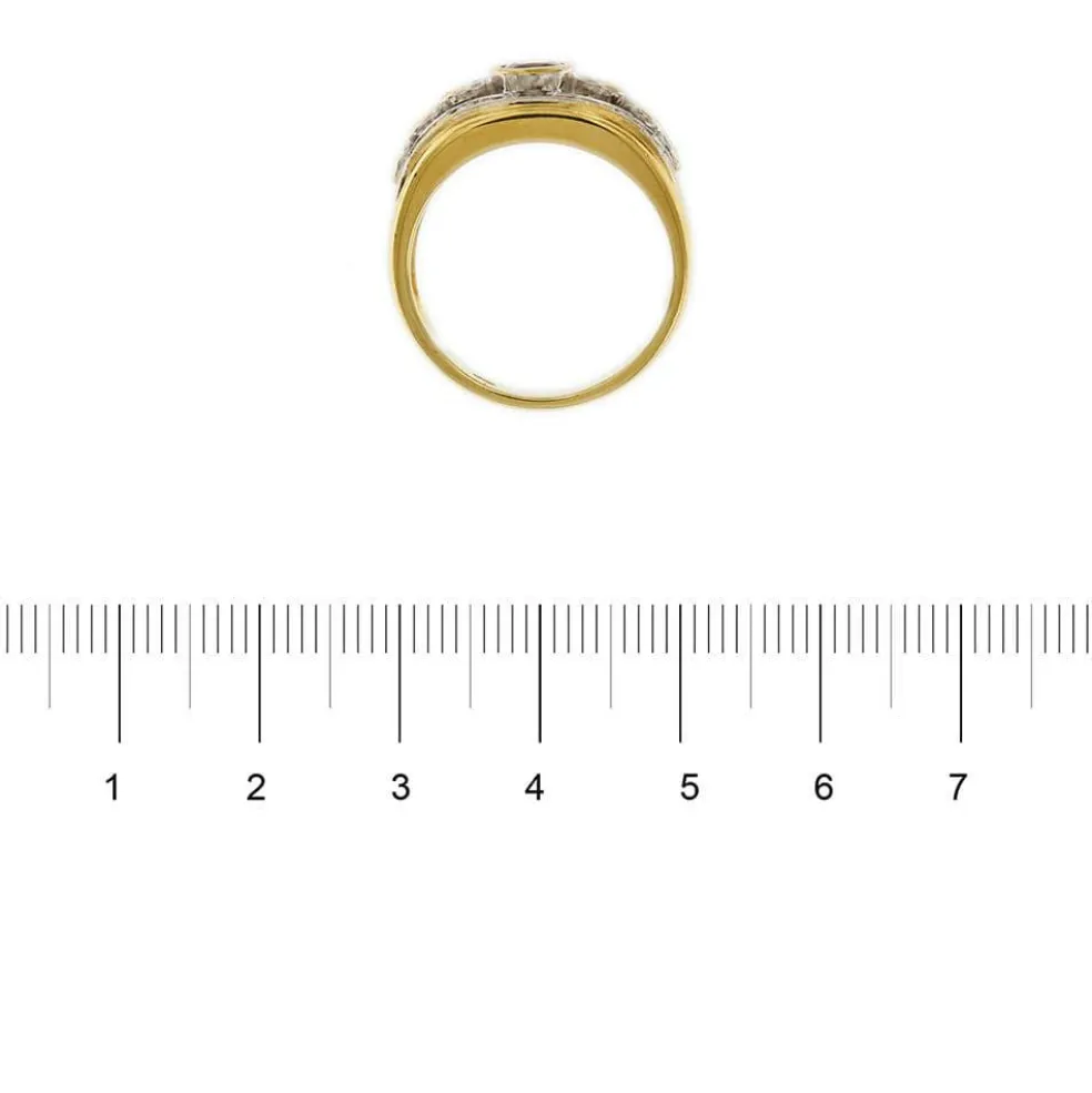 Bague bandeau rubis diamants