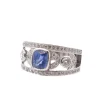 Bague bandeau saphir et diamants en platine