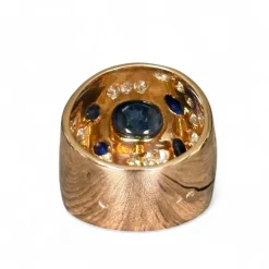 Bague bandeau saphirs diamants