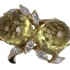 Bague baroque toi et moi citrine et Diamants en or jaune