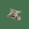 Bague Belle Epoque en platine sertie de 3 diamants