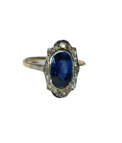Bague Belle Epoque saphir naturel non chauffé