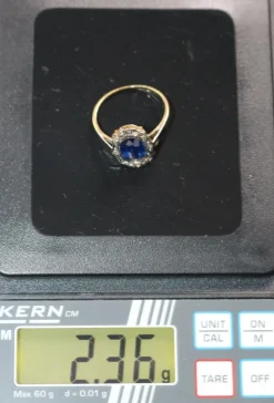 Bague Belle Epoque saphir naturel non chauffé