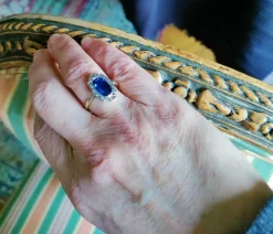 Bague Belle Epoque saphir naturel non chauffé