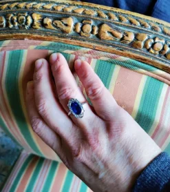 Bague Belle Epoque saphir naturel non chauffé